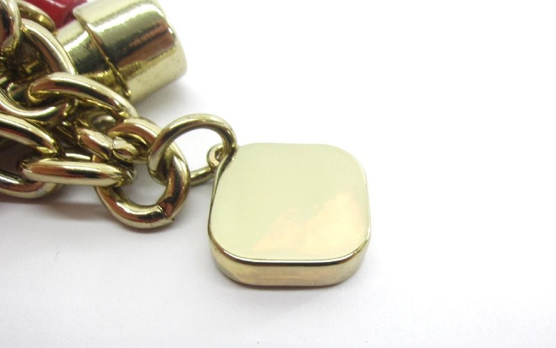 Dolce & Gabbana D&G Charm Bracelet Lip Stick Heart Gold gallery
