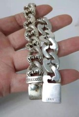 Exquisite Chinese Tibet Silver Handmade Riding Whip Bracelet