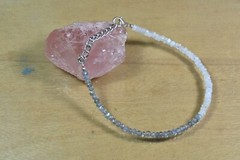 Natural Labradorite & Moonstone Faceted Rondelle Gemstone Beaded Bracelet 6- 8”