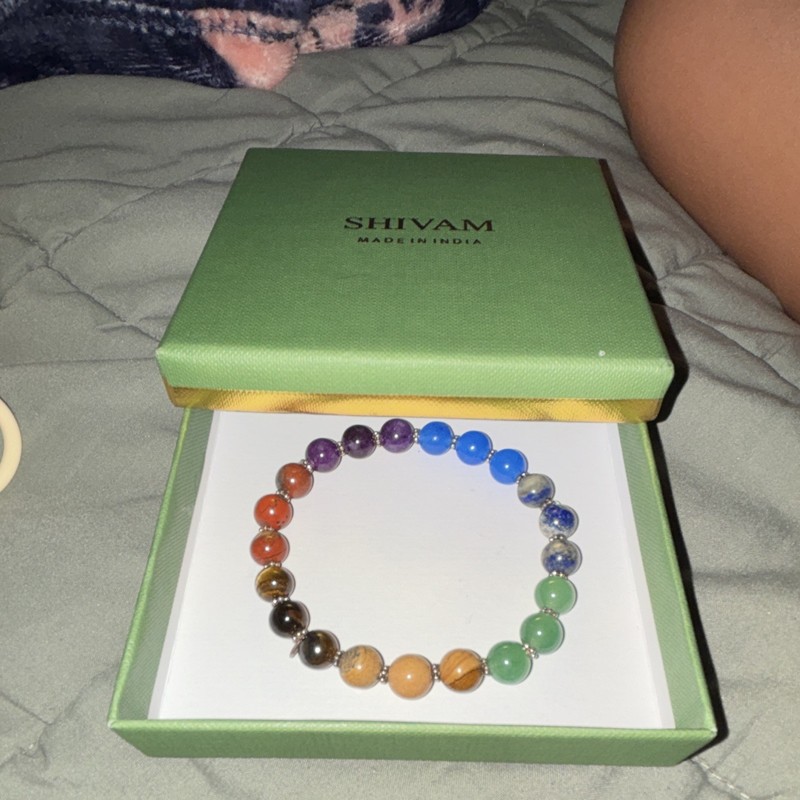 Mood changing Shivam Multicolor Beaded Stone Bracelet Round Shape Made in India gallery