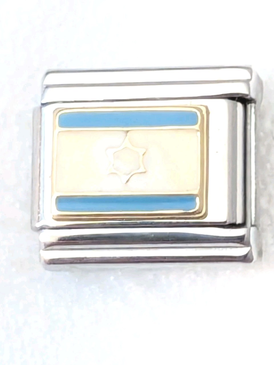 Authentic Zoppini Israel Israeli Flag Italian Charm Classic 9mm Link B110 gallery
