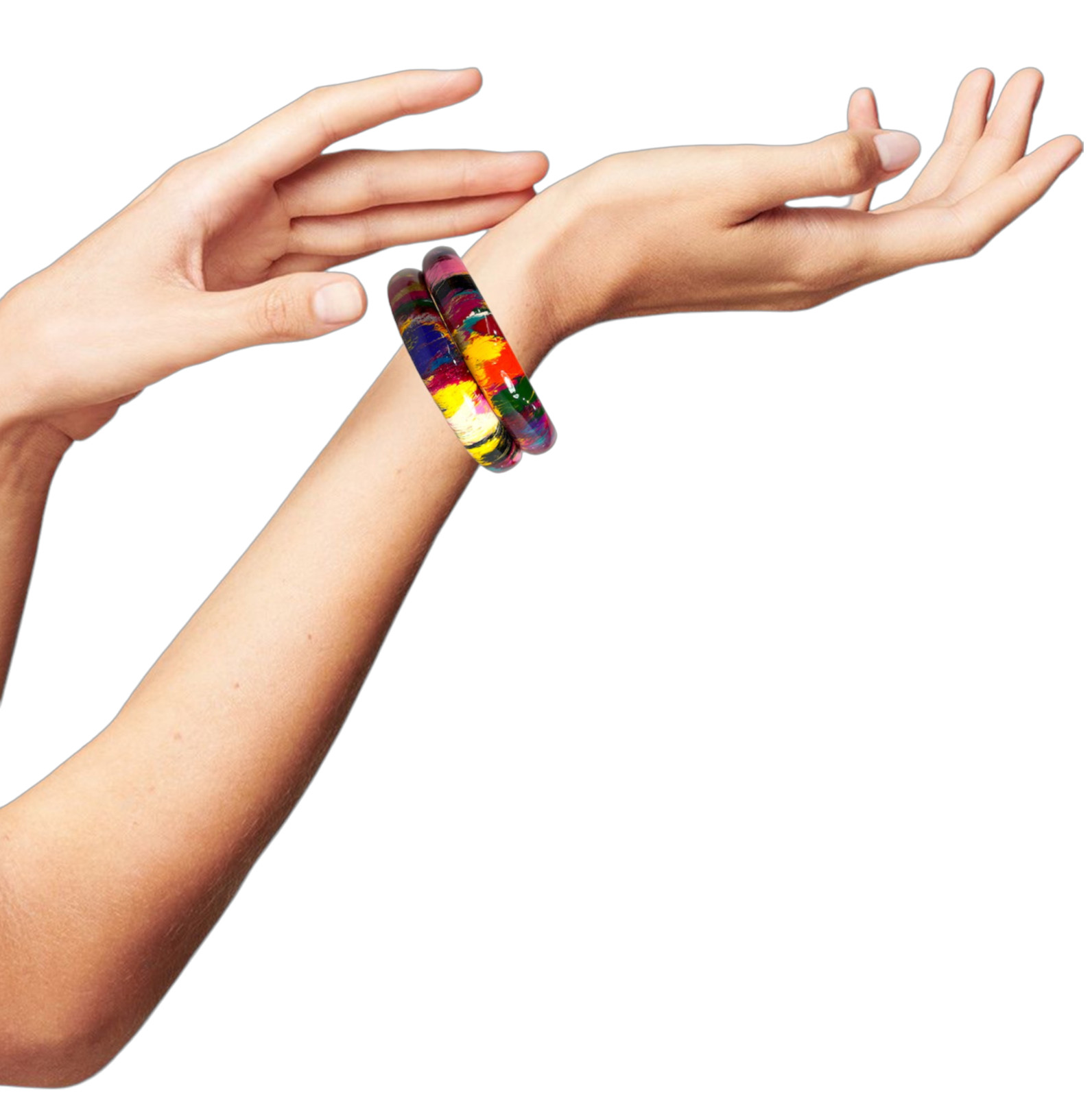 Handmade Classy Natural Resin Lac Plain Multicolor Bangles for Women and Girls gallery