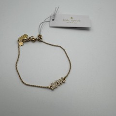 Kate Spade Say Yes Gold Crystal Bracelet Adjustable 5.7–6.75” NWT