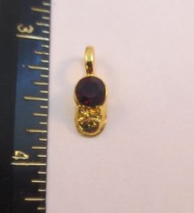 14KT GOLD PLATED BABY SHOE BIRTHSTONE CHARM WITH A SWAROVSKI CRYSTAL – 12 MONTHS