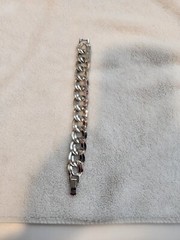 Women’s Faux Silver Chain Bracelet Hook and Snap Clasp