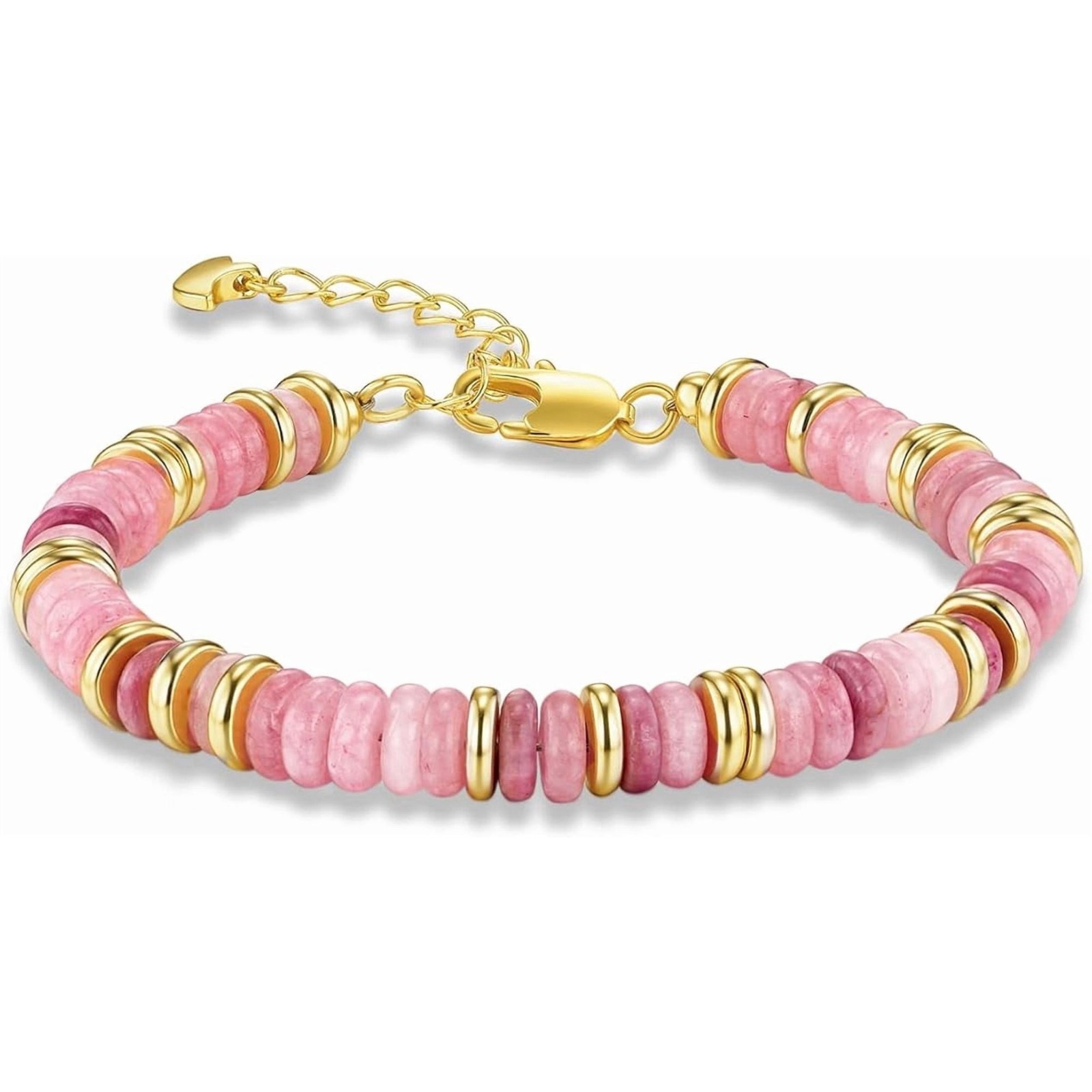 Gold Tone Multicolor Disc Beaded Bracelet Women Simulated Stone Jewelry Gift Set gallery