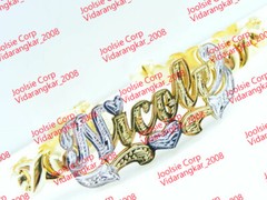 PERSONALIZED 14K GF XO DOUBLE 3D NAME BRACELET HEART HUGS & KISSES * ANYNAME