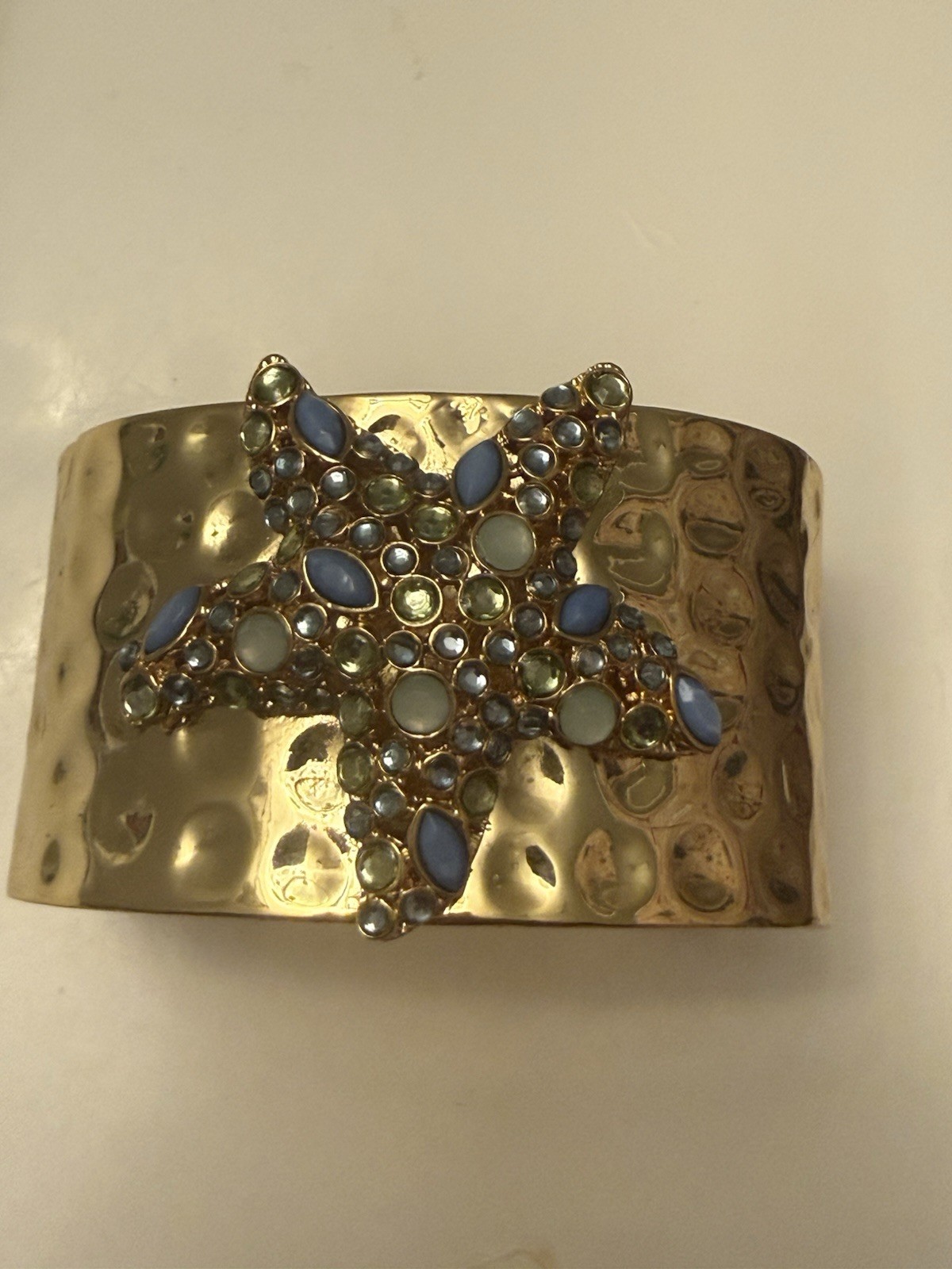Lilly Pulitzer Gold Crystal Metallic Sea Treasure Star Fish Beach Cuff Bracelet gallery