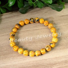 1 pcs Bumblebee Jasper Stretch Bracelet Healing Stone Bracelet Handmade Gift