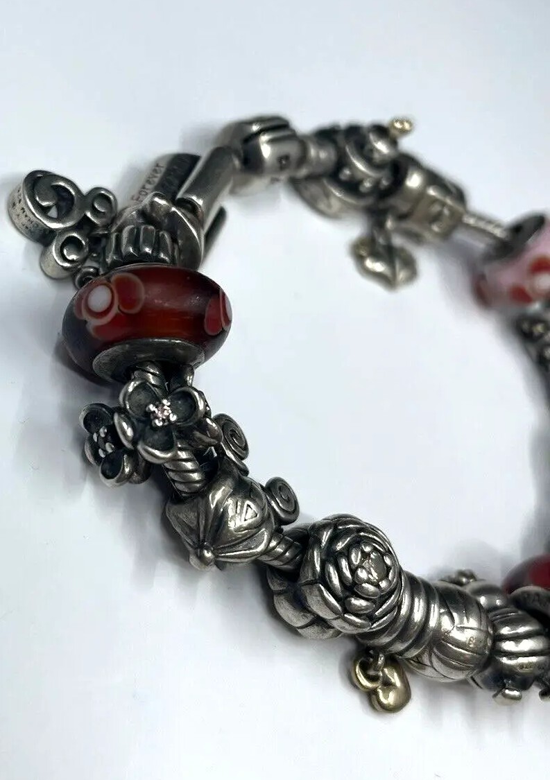 Pandora Bracelet With Charms 6 3/4 Inches In Sterling Silver gallery