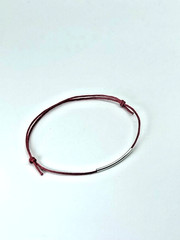 Protection and Love Adjustable Cotton Cord Bracelets wth Brass Curved Tube Beads