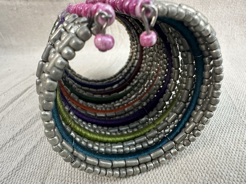 Bohemian Beaded Cuff Bangle ~ 5” Multicolor Bracelet gallery
