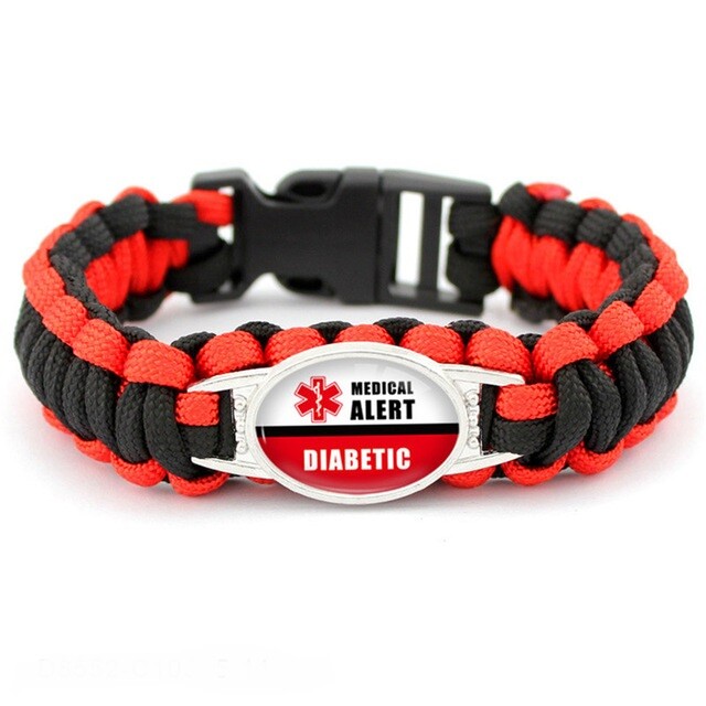 Diabetic Diabetes Medical Alert Bracelet Paracord 5 Styles gallery