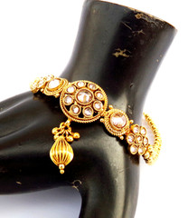 Ethnic Gold Plated Upper Arm Armlet AD CZ Bracelet Indian Women Fashion Jewelry