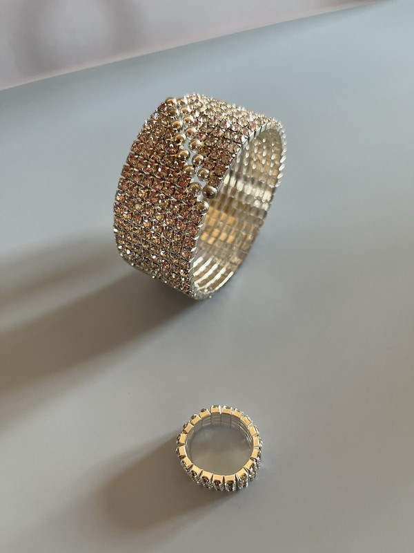 Sparkling Bracelet And Ring Adjustable To Your Wrist And Finger gallery