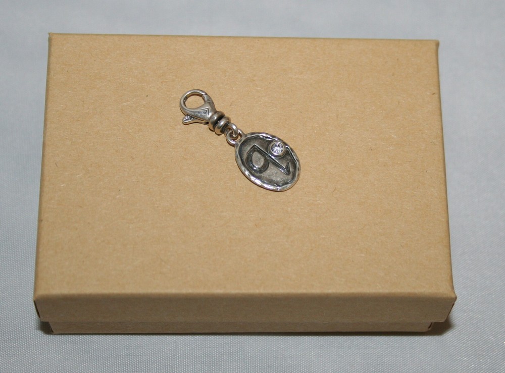 Silpada Sterling Silver Initial "Q" Cubic Zirconia Clip On Charm Pendant C2517