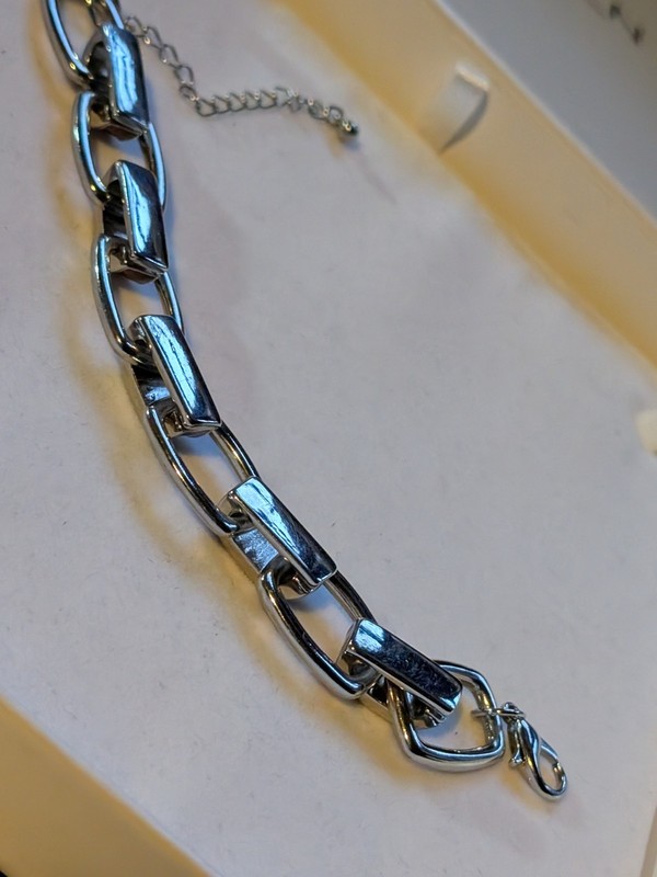 Unisex Men's Bracelet Silver tone + Enamelled Links 19-24cm Long Stainless steel gallery