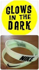 Nike Baller Band Rubber Bracelet White Black AF1 Panda Dunks GLOWS IN THE DARK ✨