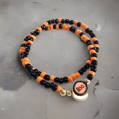 BOO Halloween bracelet Stretchy Double Wrap Elastic Jewelry Handmade With Love