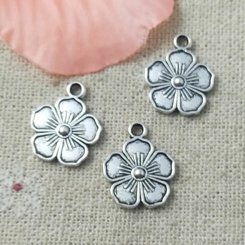 Free Ship 152 Pcs Tibetan Silver Flower Charms Pendant 16X13MM L-5200 gallery