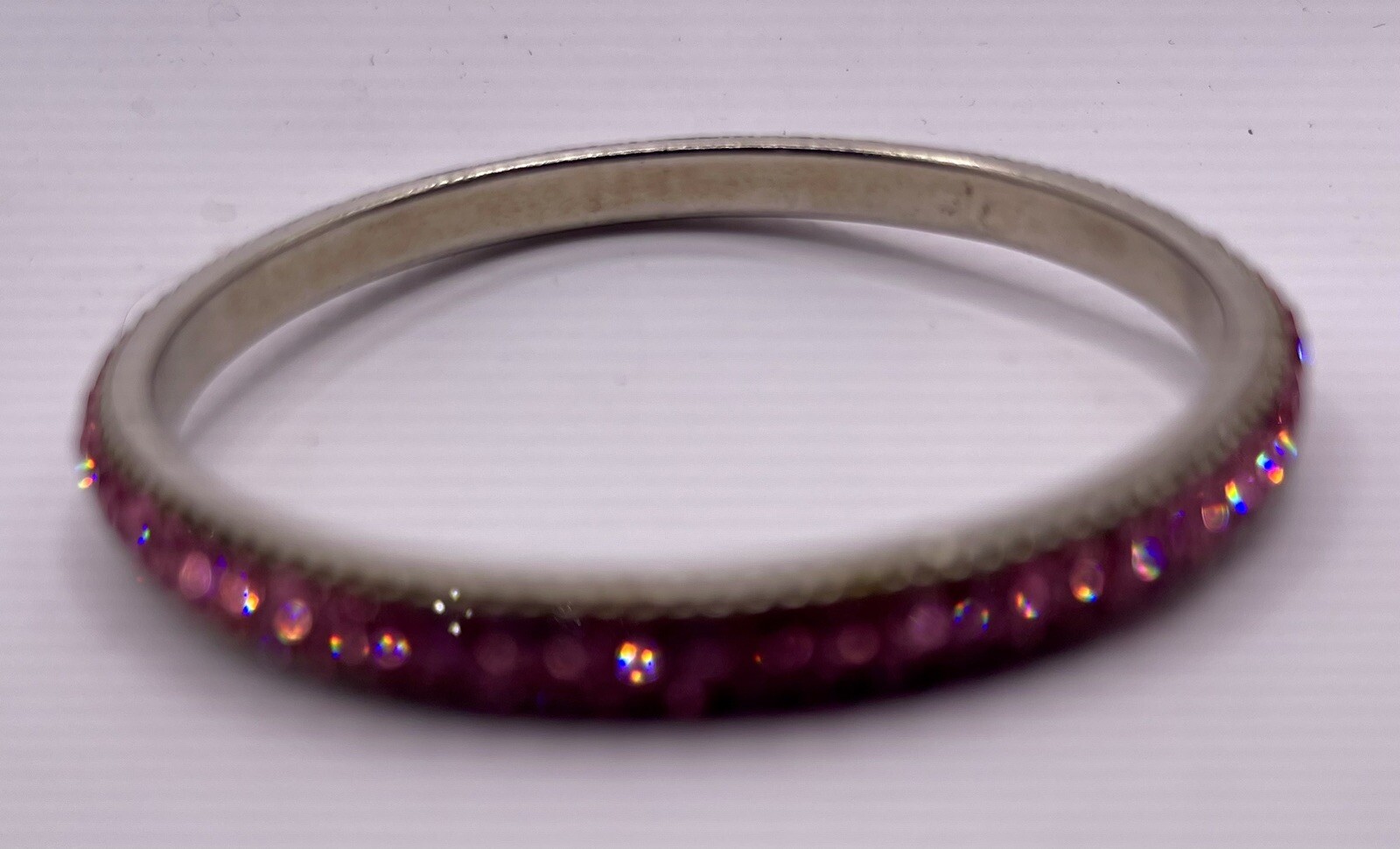 Pink Crystal Rhinestone Slip On Bangle Pre-Owned gallery