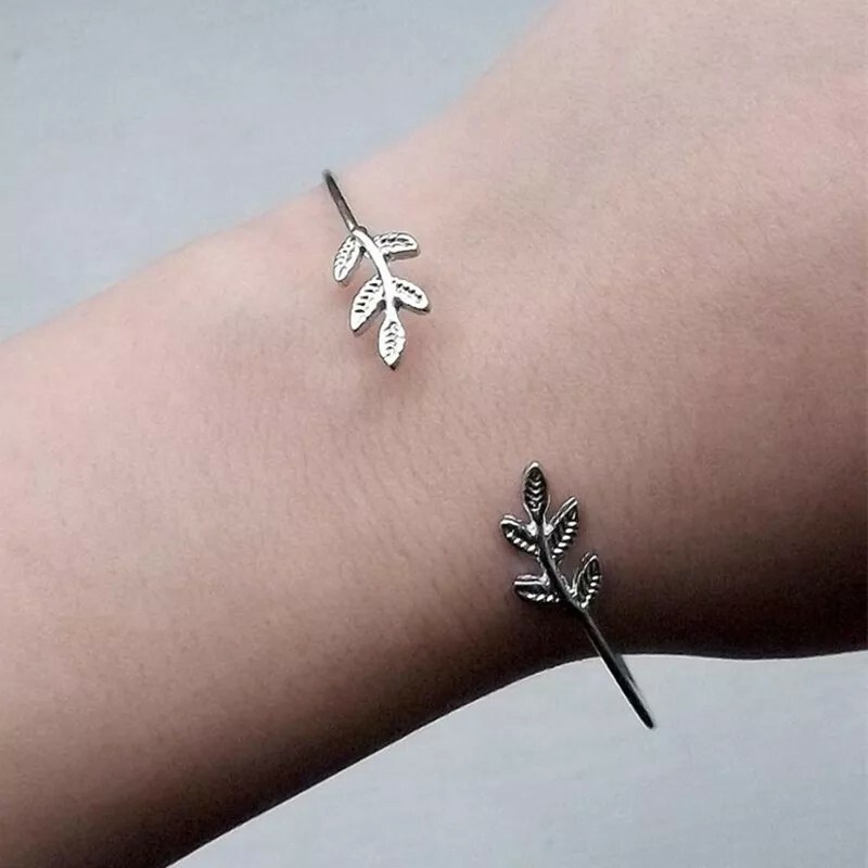 New Leaf Bracelets & Bangles Fashion Open Bangle Women Cuff Bracelet Pulseiras gallery