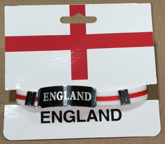 England UK Flag Silicone Bracelet 8″ Unisex Stainless Steel Nameplate & Clasp