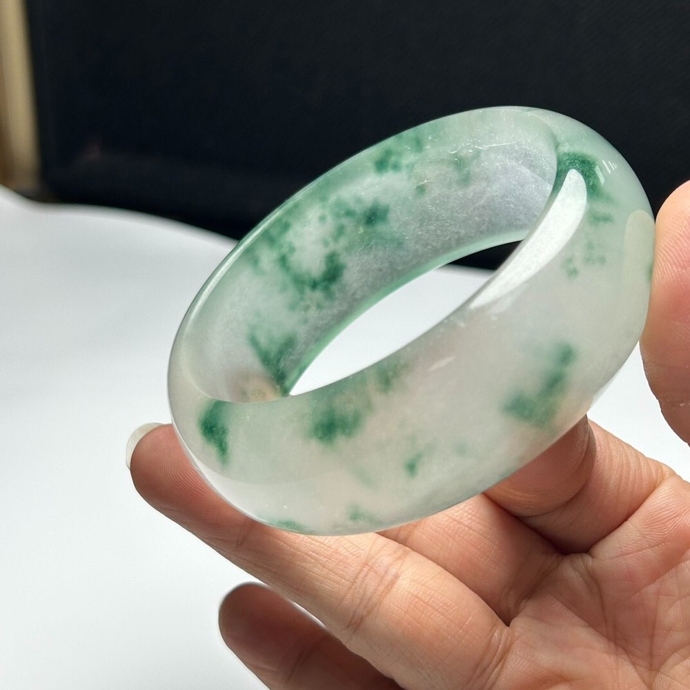 Real Natural Burmese Green Jade jadeite tyre bracelet bangle 61mm jewelry