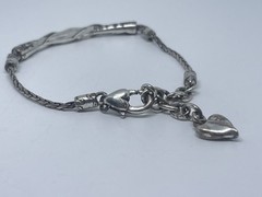 Brighton Silver Scrolled Twisted Curved Bar Bracelet Engraved Filagree Vintage