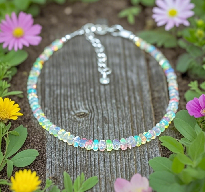Pride2025 Premium 3MM Opal Rainbow Bracelet Birthstone Jewelry Love Energy Gift gallery