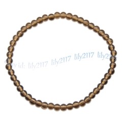 Natural Smoky Quartz 4/6/8/10/12mm Round Gemstone Beads Elastic Bracelet 7.5”
