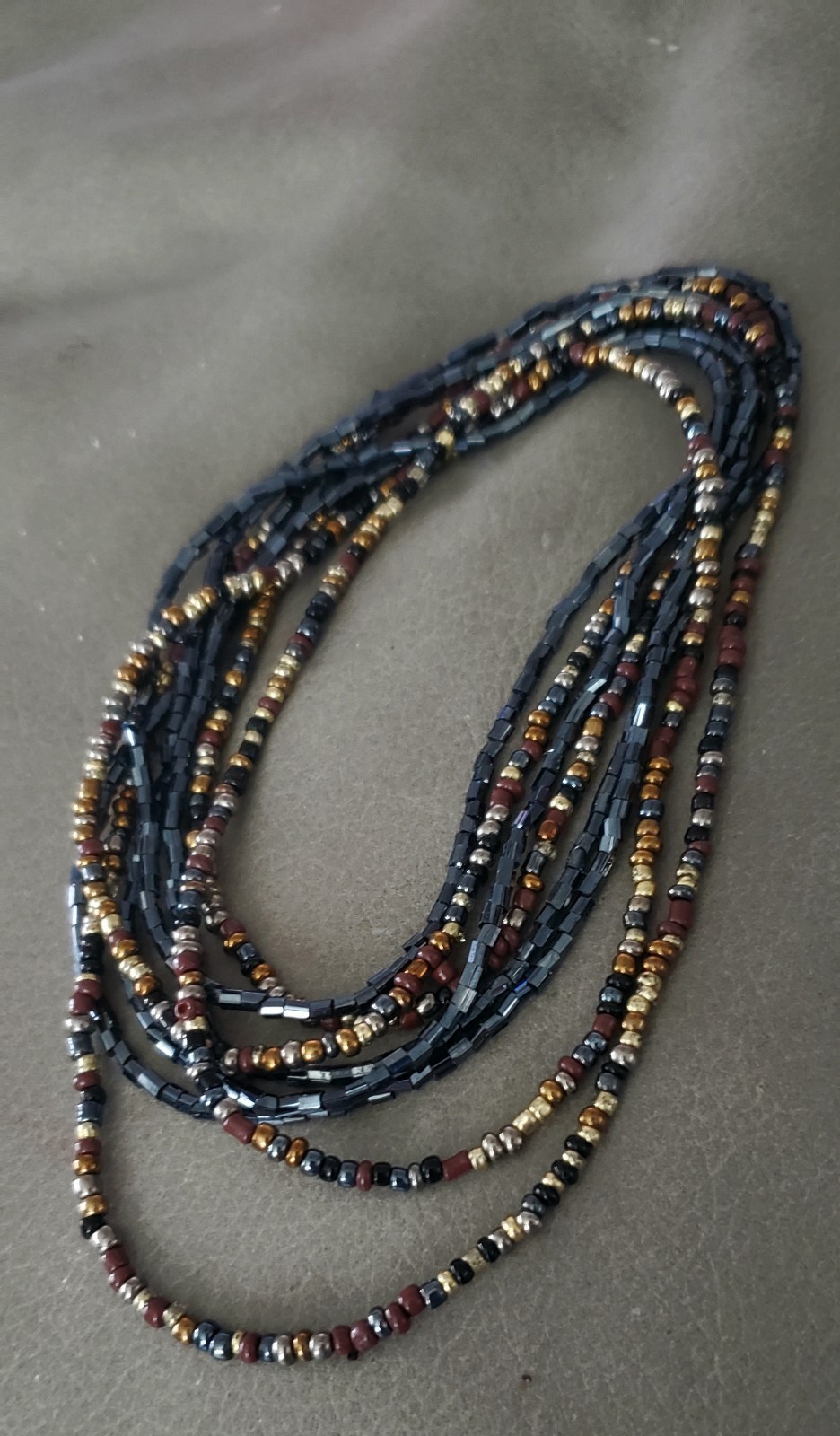 Black & Bronze Bead Wrap Bracelet gallery