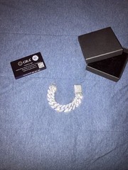 Iced Out Cuban Bracelet VVS1 CZ Stones 7in With GRA Certificate
