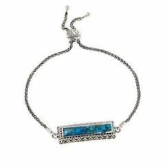 Bali Designs Larimar Bar .925 Sterling Silver Bracelet 7.5″ Long 715117
