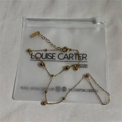 Louise Carter Gold Tone Beaded Ball Chain Bracelet, Adjustable, Lobster Clasp