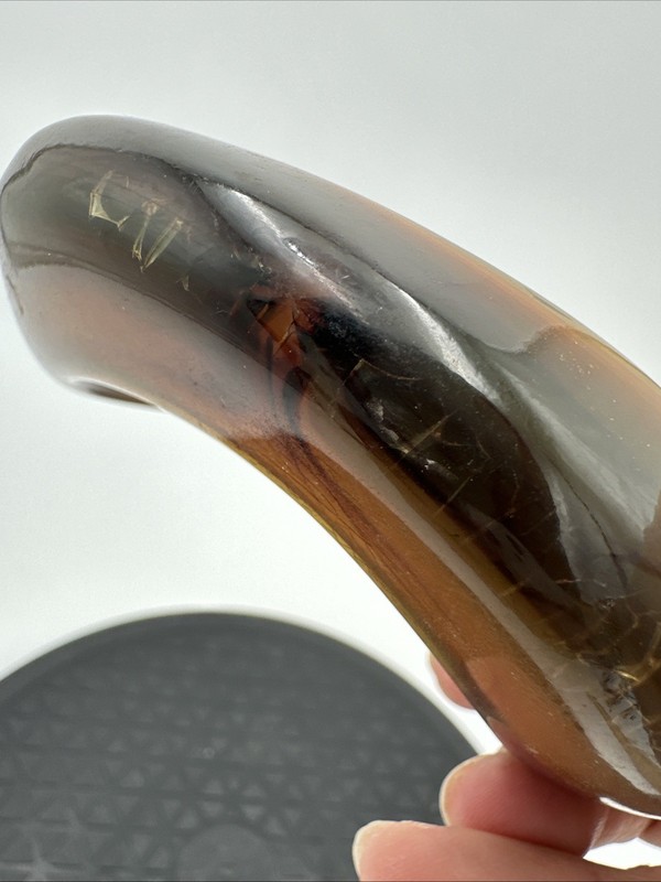 Asymmetric Faux Tortoise Shell Poly-Resin Bangle Chunky Bracelet gallery