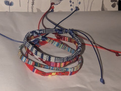 Boho Surfer Style Bracelets Assorted Colors Set of 4