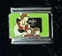 Teacher Kids Classroom School Italian Charm Enamel Link 9MM K2017