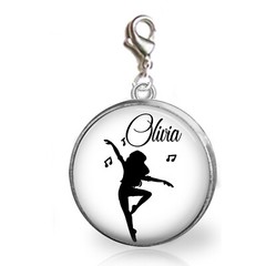 Personalized Dance Charm 4 Bracelet Zipper Pull Dance Teacher Student Lover