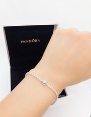 NEW 100% Authentic PANDORA 925 Silver Sparkling Halo Tennis Bracelet 599416C01