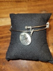 Antique White Smooth Finish Brass “Dragonfly” Angelica Bangle Bracelet
