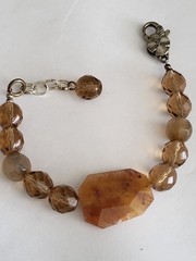 Hand crafted Bracelet brown stone beads – free shipping