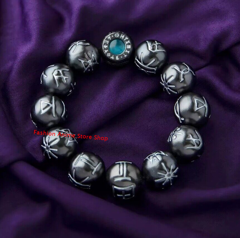 Black Panther Wakanda King KIMOYO Beaded Rune Bracelet Bangles Necklace Cos Prop gallery