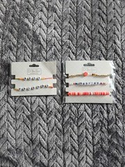 Best Friends & Besties Beaded Bracelet/Anklet Set 7″ D’Bello Accessories SEALED