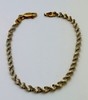 DaneCraft 24KT Gold Over 925 Sterling 2 Tone Twist Herringbone Bracelet 7” gallery