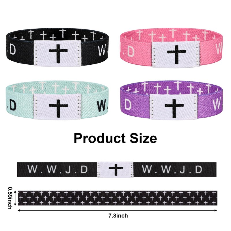Pmormyy 4PCS Daily Bible Verse WWJD Bracelet, Christian Jesus Wearable Bracel... gallery