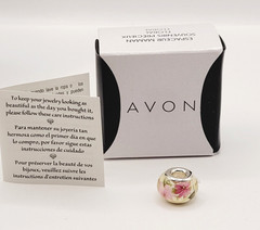Mom Spacer Floral Cherished Memories Slide Charm Flower Theme Avon 2017 w Box
