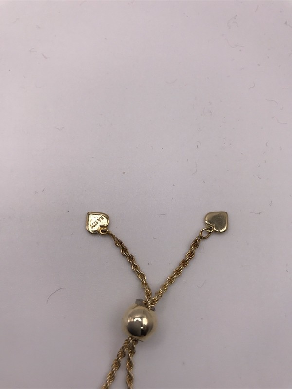 KA 1772 Gold Plate Sterling Silver Rhinestone Hearts SJ 925 Slide Bracelet gallery