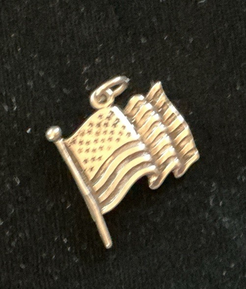 925 Sterling Silver USA US United States America American Flag Patriotic Charm gallery