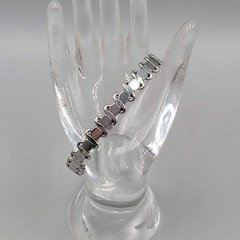 Vintage Silver tone Cuff Bracelet Hand Crafted Wrapped Design 7″ Adj
